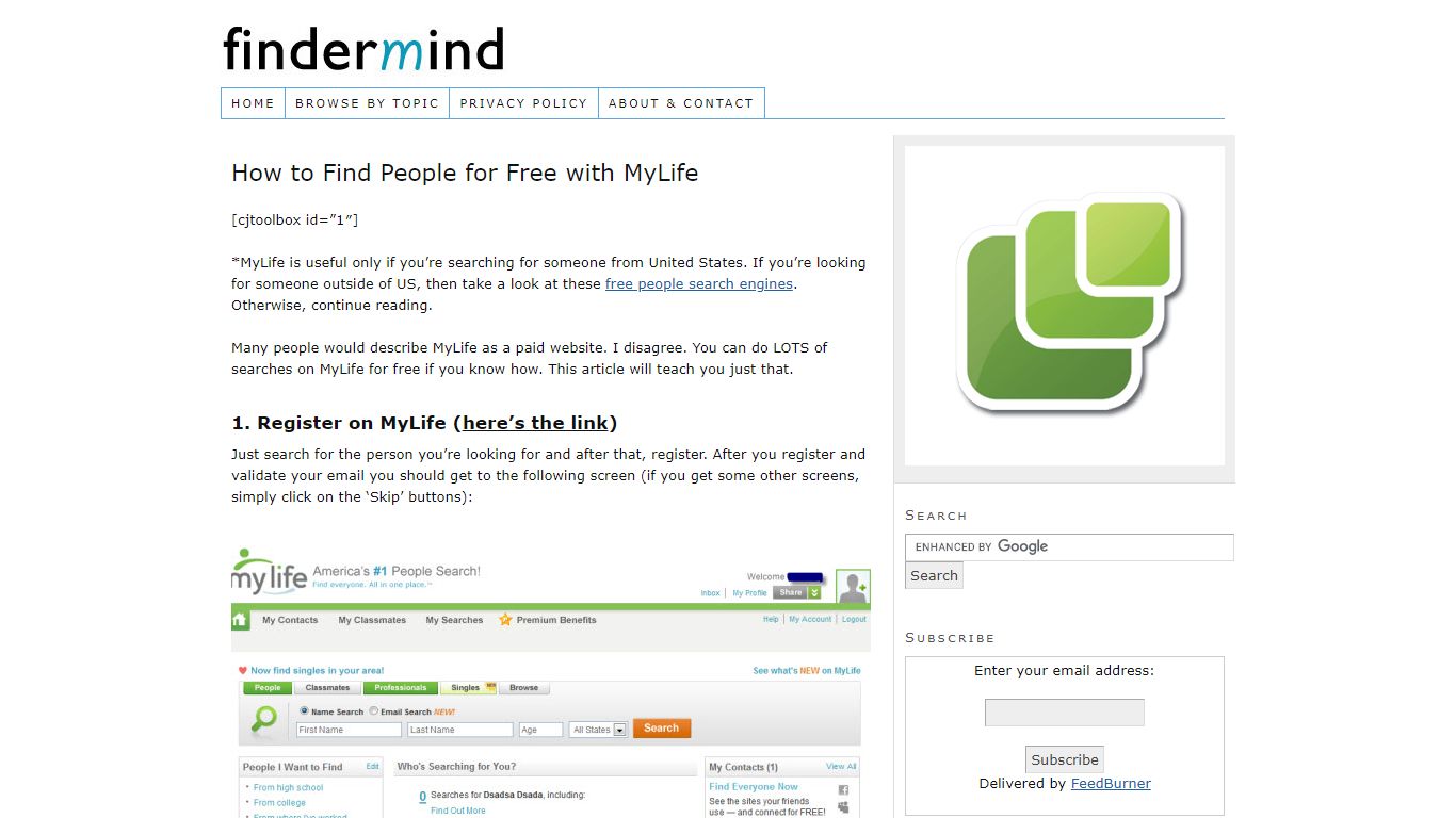 How to Find People for Free with MyLife - findermind.com